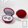 Velvet case for earrings/pendant peak 6 × 5.5, red color, white insert