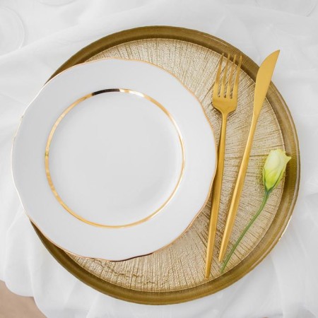 Serving dish "Link", d = 28 cm, gold color-3