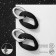 Earrings Metal "Chain" Enjoyness, 2 links, silver-black color