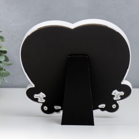 Photo frame plastic 18x18 cm "Heart with roses" white 21.5x20 cm-3