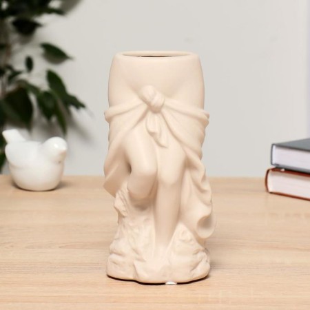 Vase Ceramics "Temptation" D-5x4 cm 8x7.5x18 cm V-0.5 l, beige