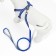 A set with a reflective tape, a collar 120 x 1 cm, OG 26-40 cm, blue