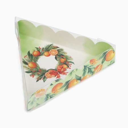 Box for confectionery products with PVC “Happy New Year!”, 18 x 4 cm, New Year-1