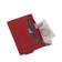Cartholder, genuine leather, red 11x8x1 cm