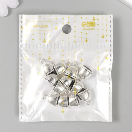 Container Metal for creativity "Dome 1 Line" Silver G160B641 1.4x1.1 cm-4