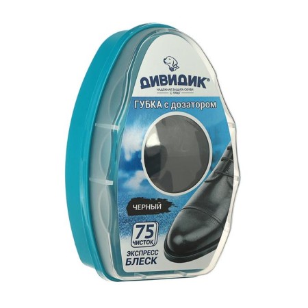 A dividica sponge, with a dispenser, for smooth skin, black