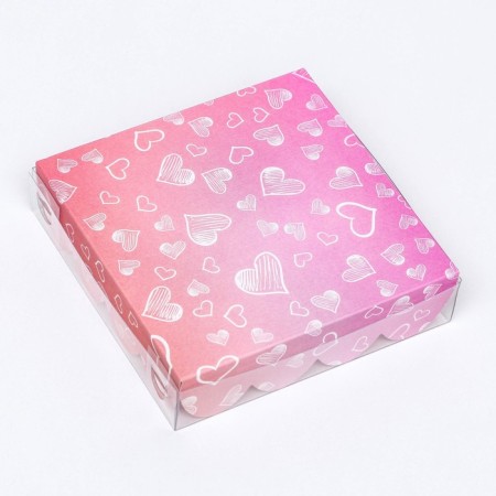 Box for cookies, "heart" 12 x 12 x 3-2