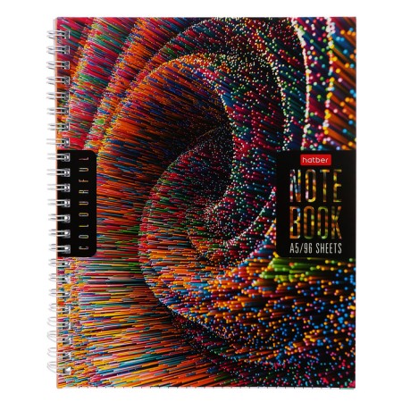 A notebook of 96 sheets in a cage on the crest "Colorful Line", cover Cardon, perforation for separation, block 65 g/m2, mix-3