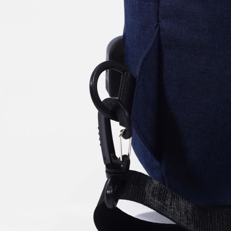 Male sling bag from textiles, with USB, blue color-4