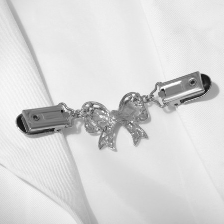 Circum for the cardigan "bow", white color in silver-3