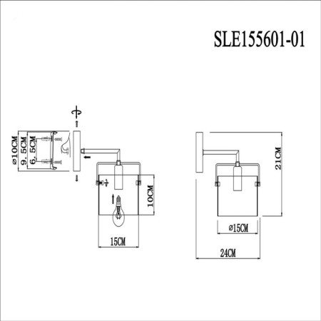 Wall lamp EVOLUCE. Sle155601-01. Nosta. 1x40 W, E14, 15x21 cm, color chromium-6