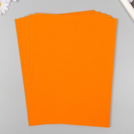 A set of felt 22x30 cm, 5 sheets, Korea, col. orange-1