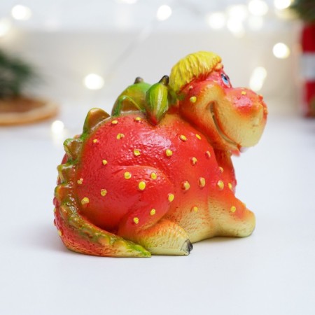 Figure "Dragon with a flower" red, 7.5x6x6cm-2