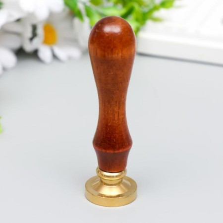 Printing for wax with a wooden handle "Bun Rose" 9x2.5x2.5 cm-2
