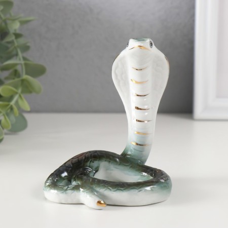 Souvenir Ceramics "Green Cobra" with gold 6.8x8x9.9 cm-3