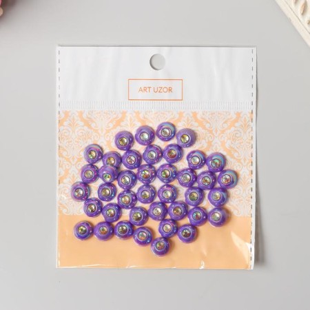 Decor for creativity Plastic "Half -Pesterpoline with Strose Violet" set 40 pcs 1x1x0.5 cm-2