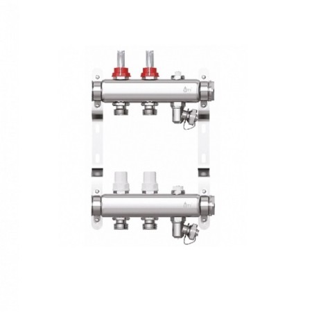 Collector Group STI, 1 "X3/4", 2 outputs, with consumables, stainless steel