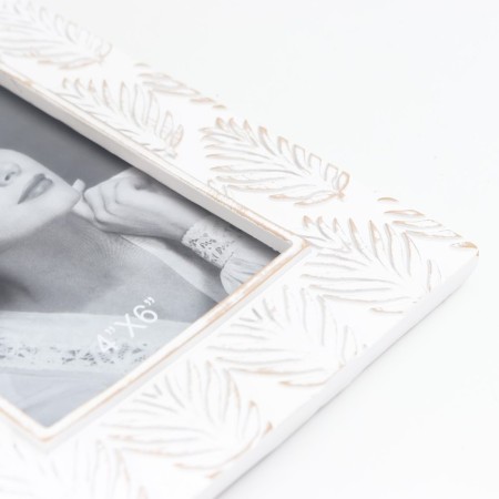 Polystone photo frame 10x15 cm "Tropical leaves" white 16.2x21 cm-3