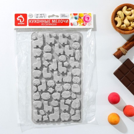 Form for marmalade Dailyan "Farm", silicone, 23 × 12.5 × 1 cm, 53 cells, mix color-4