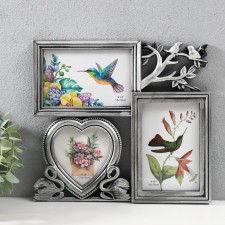 Multi -chamber in 3 photos (10x15/2 pcs, 10x10/1 pcs) plastic, col. silver