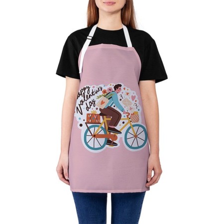 Apron kitchen with a photo print "Postman with a gift", adjustable, size OS