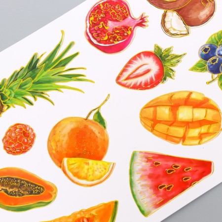 Stickers Paper "Fruits" set 2 sheets 20x15 cm-1