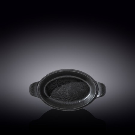 Oval baking form Wilmax England Slate Stone, with handles, size 23.5x12.5 cm, 300 ml, black slate color