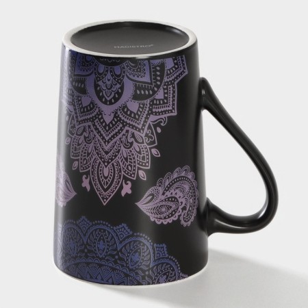 Porcelain mug Magistro "Mandala", 380 ml, purple pattern-2