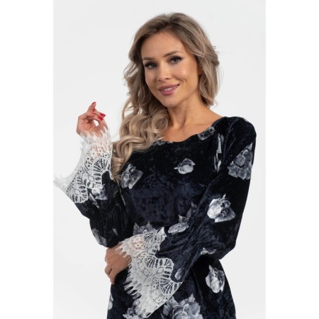 Female dress, size 44, black color, white-5