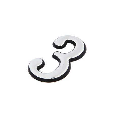 Door number "3", plastic, chromium color-1