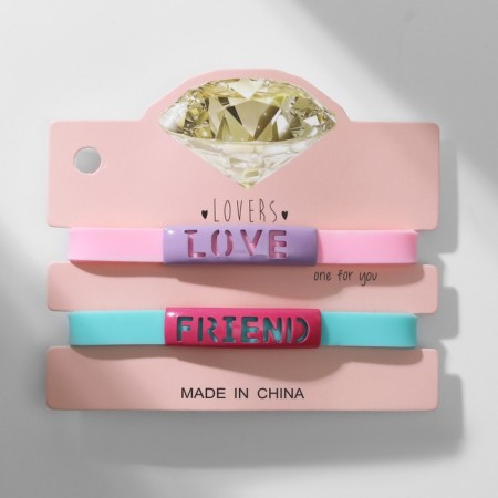 Bracelets "Demetrons" Silicone, Love+Friend, Mix color, 20 size-1