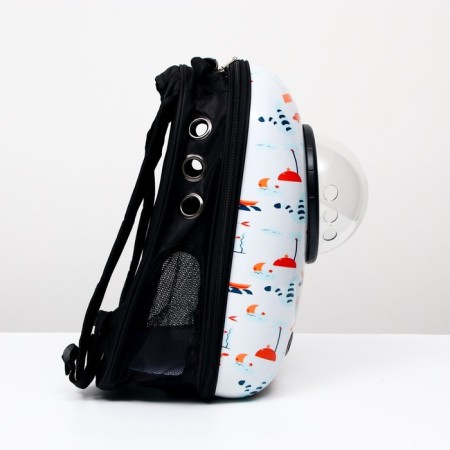 A backpack for carrying animals with a viewing window "I want to go to sea!", 32 x 25 x 42 cm-1