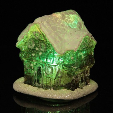 Figure house 9.5*7.5*7.5 cm gold light-1