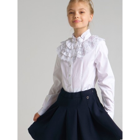 Blouse for a girl with ruffles and beads, height 140 cm