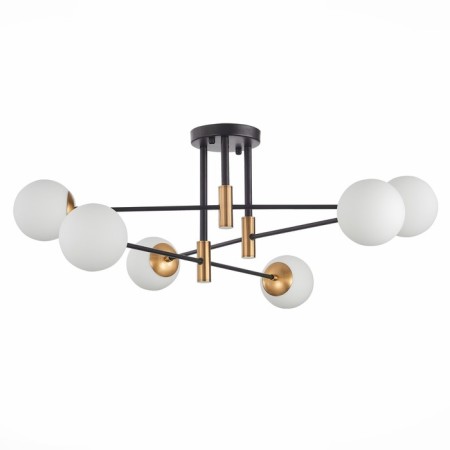 Ceiling Ceiling ST LUCE. SL1203.402.06. Limano. 6x40 watts, E27, 98.5x98.5x33.7 cm, bronze color, black