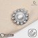 Magnet for the scarf "Pearl flower", white color in silver