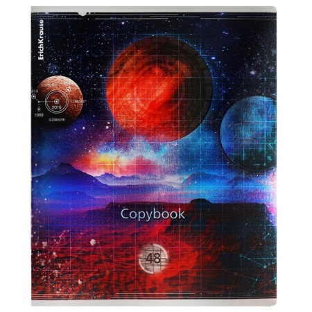 Notebook of 48 sheets in a cage, Erichkrause "Universe", metallized lamination, whiteness 100%, mix-2