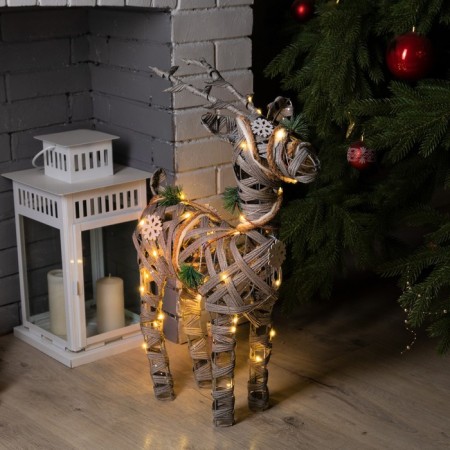 LED figure "Gray Deer" 44 × 65 × 15 cm, metal, textiles, AAX2 batteries (not in the kit), glow warm white-2