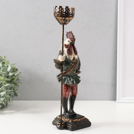 Polystone Climber "Rooster in the Military Camisole" 12x11x37.5 cm