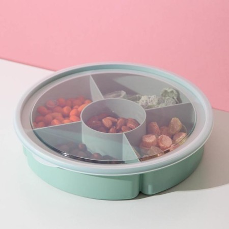Menzhitsa with a lid, 5 sections, pistachio color-1