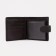 Men's purse on a button, for bills, for cards, for coins, brown color