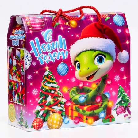 Gift box New Year's serpentines 23 x 10 x 22 cm-1