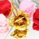 Soap roses of colored shades and a gold rose, set