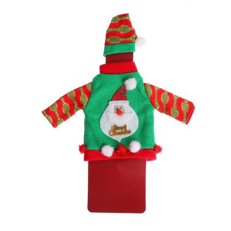 Clothing for the bottle "New Year", green color, species mix-1