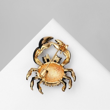Brooch "Crab", black color in gold-1