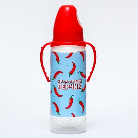 A bottle of feeding “Cool pepper”, classic throat, 250 ml., 0 months, cylinder, with handles-2