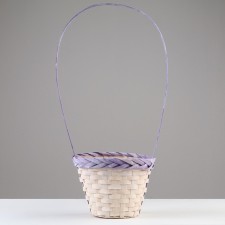 Wicker basket, d18x15/50, purple, bamboo