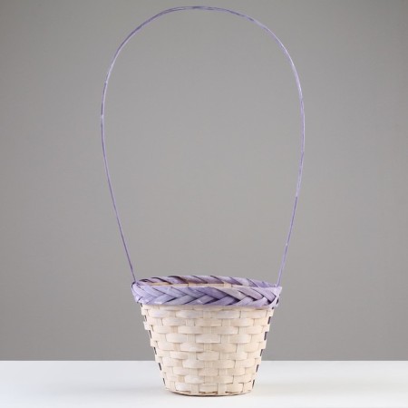 Wicker basket, d18x15/50, purple, bamboo