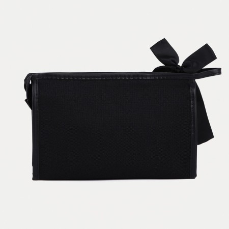 Cosmetic bag with a zipper, with lining, black color-1