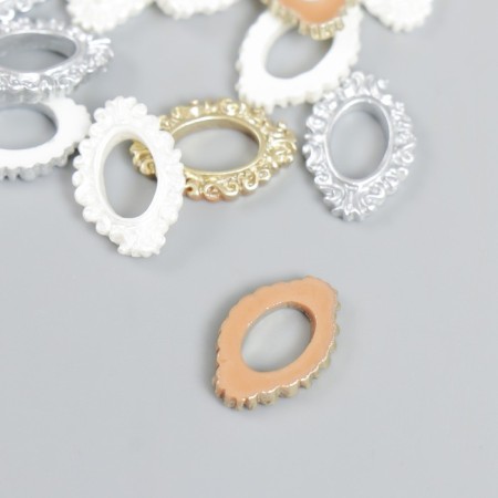 Decor for creativity plastic "Oval frame" Faspery 15 pcs mix 1.6x1.1 cm-2